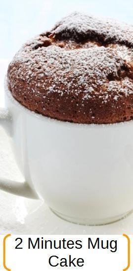 2 minutes microwave mug cake recipe